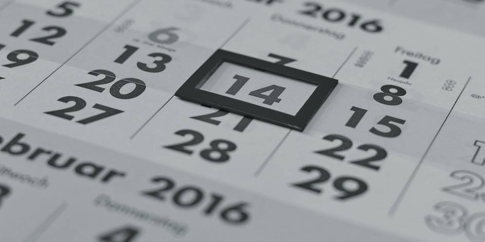 Kalender schwarz/weiß